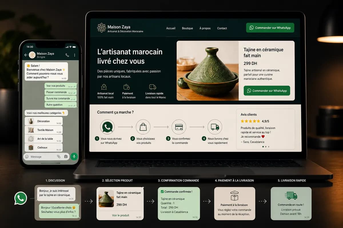 Tunnel WhatsApp pour un commerce local